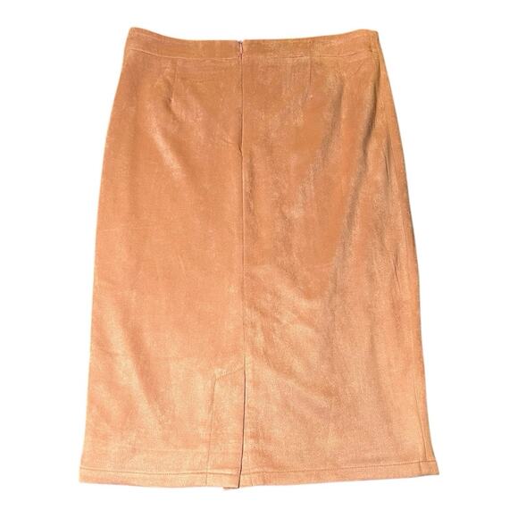 NWT Lulus Superpower Blush Pink Back Zip Straight Faux Suede Pencil Skirt Size M - Picture 2 of 6